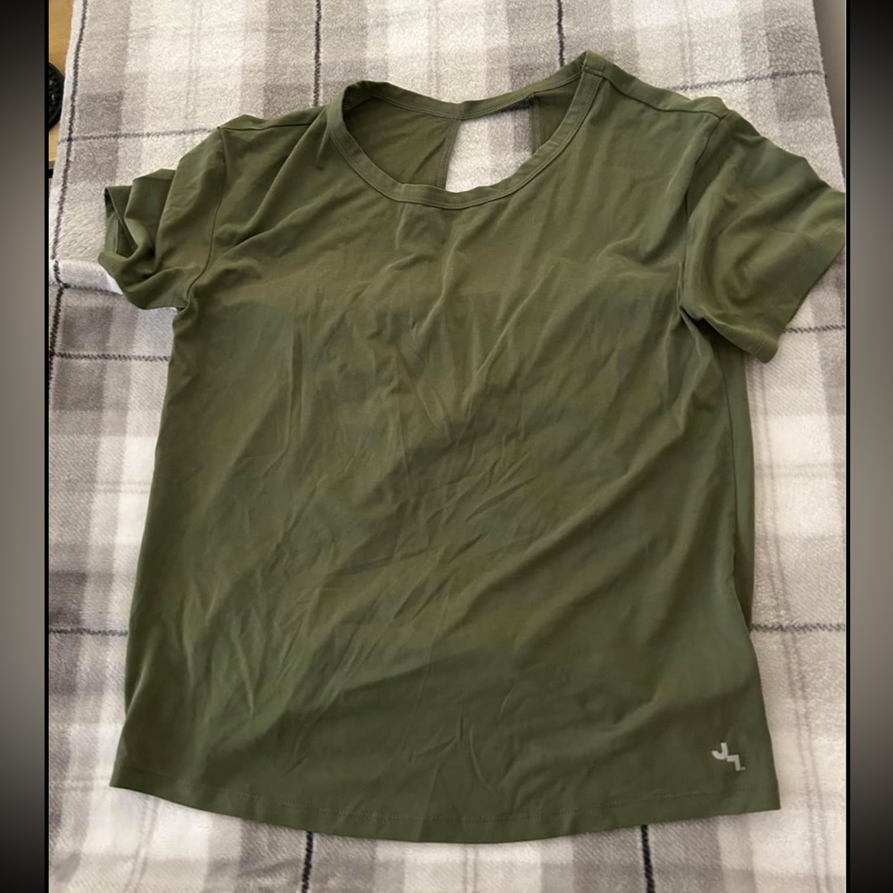 Joylab Army Green Womens Workout Open Back Top Size Small